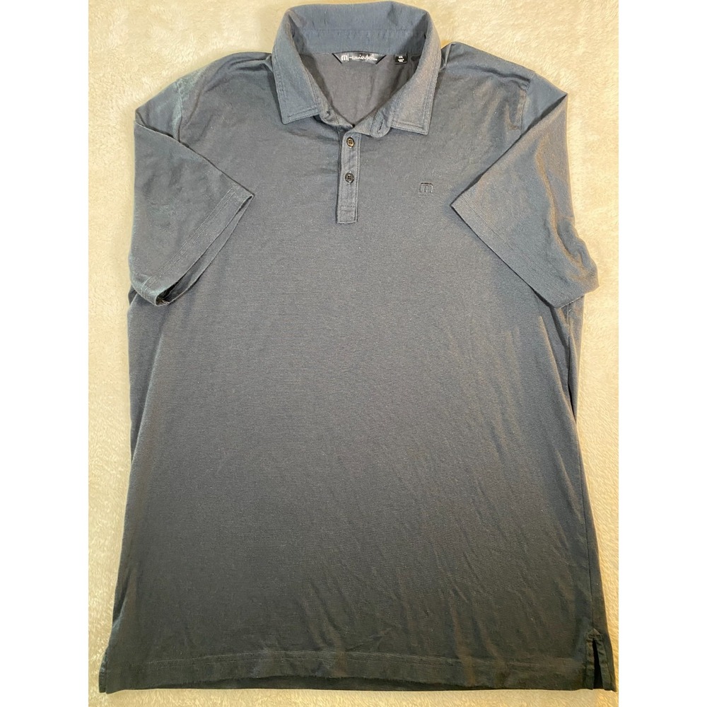 Travis Mathew Polo Shirt Men's XXL Black Golf Pima Cotton Short Sleeve